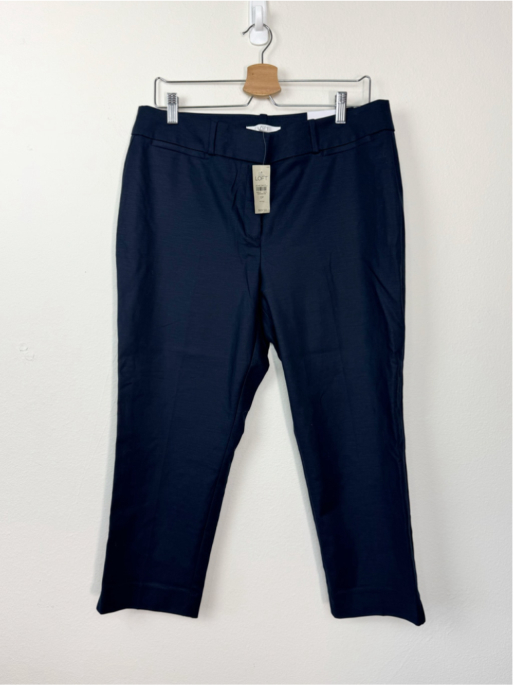LOFT Women’s Julie Fit Cropped Pants Navy Size 12P Petite Summer Casual Coastal